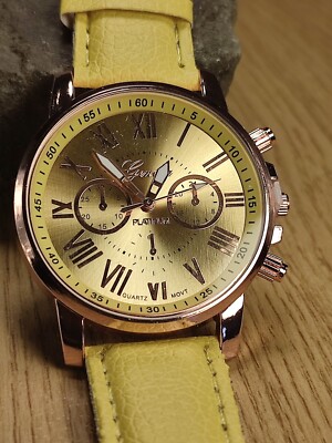 Damen Marken Armbanduhr Uhr Geneva Zeitlos modern im Zitro Sommer Design
