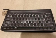 Chanel S/S 2017 Data Center Black Silver Robot Cocobot Leather Keyboard Clutch