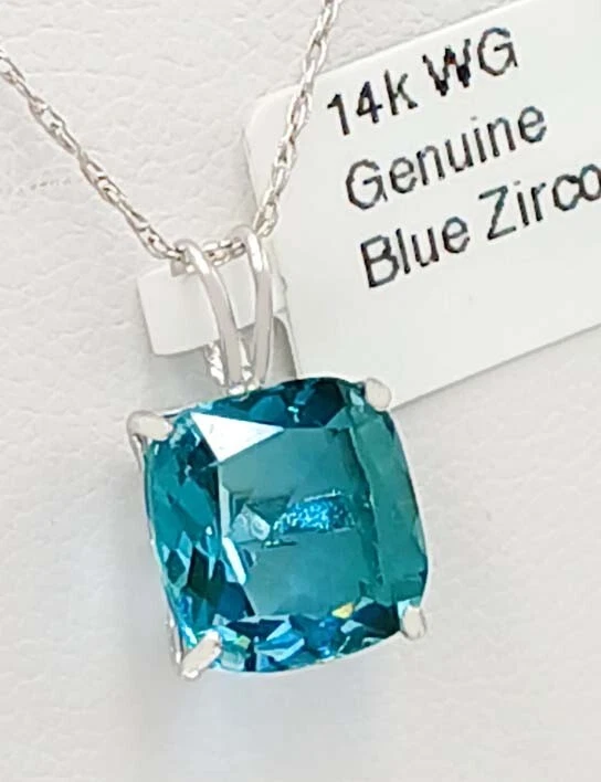 COLGANTE CIRCÓN AZUL ORIGINAL DE 4,30 quilates de oro blanco de 14 quilates - Servicio de tasación gratuito Foto 3 de 4