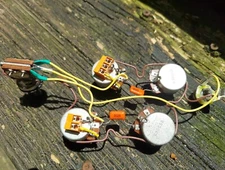 Solderless Lefthand SG 50s Harness 500k Alpha 5/16 Shafts  .022 Orange Drops