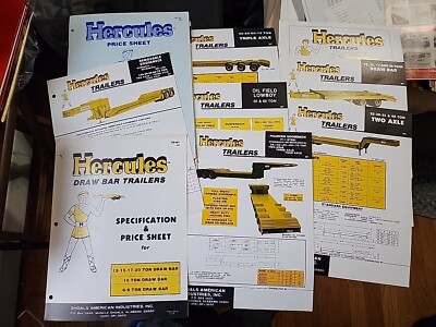 11 1981 HERCULES TRUCK TRAILER Brochures Specifications Lowboy Gooseneck Etc