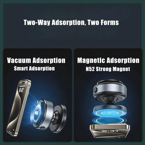 Electric Vacuum Magnetic Suction Cup Car Phone Holder Stand Mount 360° Rotation - Picture 11 of 11