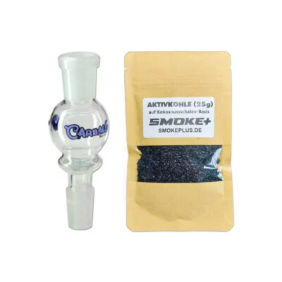 Black Leaf Aktivkohle-Adapter Carball + 25g Aktivkohle (14,5 / 18,8) Filter Set