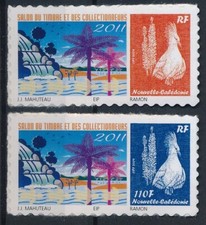 Timbre Nlle Calédonie 1126A/1126B** Cagous Personnalisés ref KLM 1247