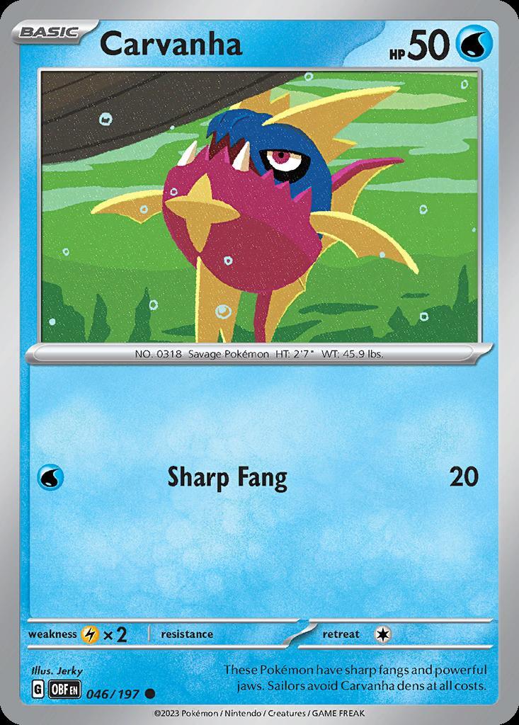 Pokemon Carvanha (46/234) Obsidian Flames LP