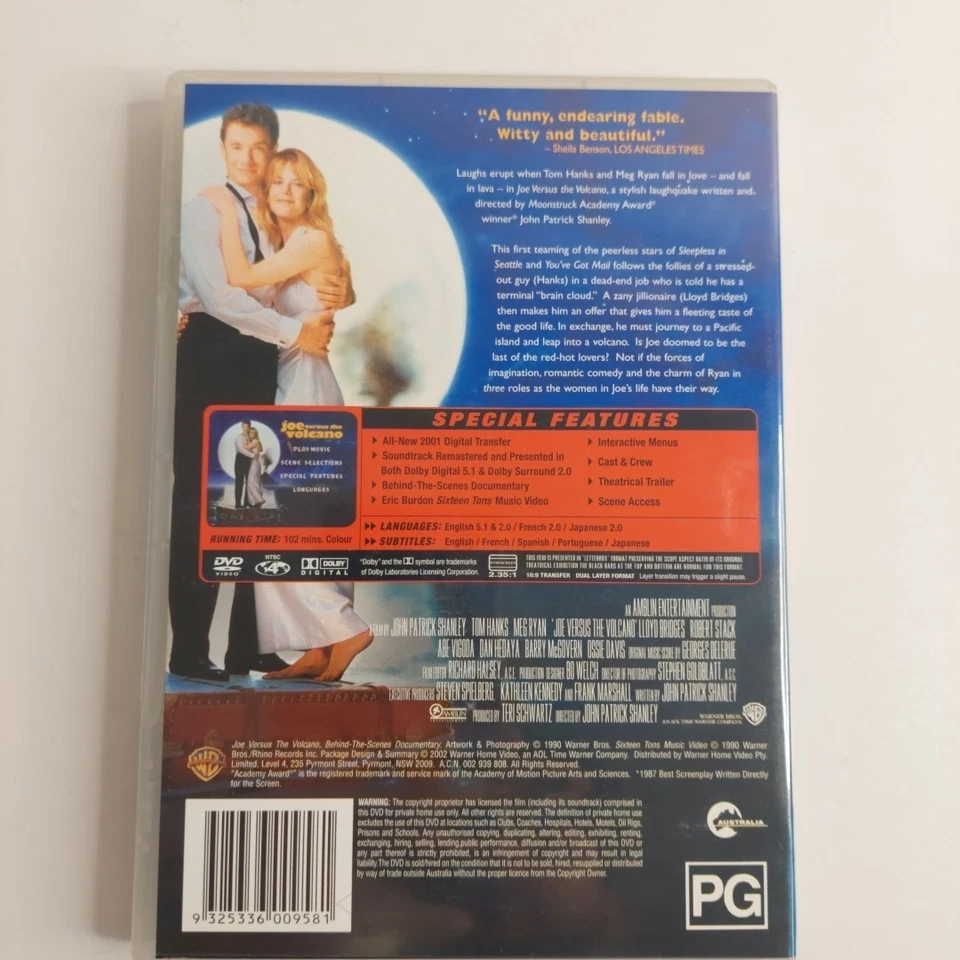 Joe Versus The Volcano DVD Tom Hanks Meg Ryan Region 4 Comedy Adventure Movie - Image 4 of 4