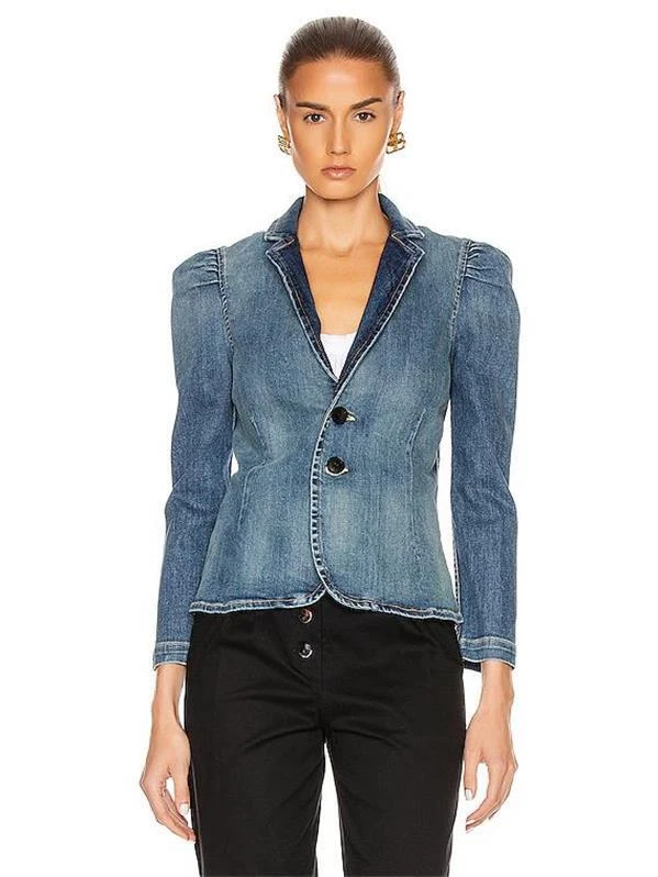 NWT Nili Lotan Ocean Wash Rowen Denim Jacket Size US 2 $550 | eBay