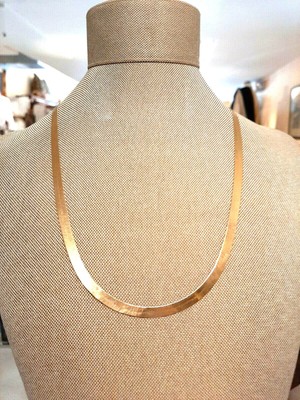 14k Gold Herringbone Chain Necklace 