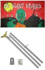 3x5 Happy Halloween Zombie Wants Brains Flag Aluminum Pole Kit Set 3'x5'