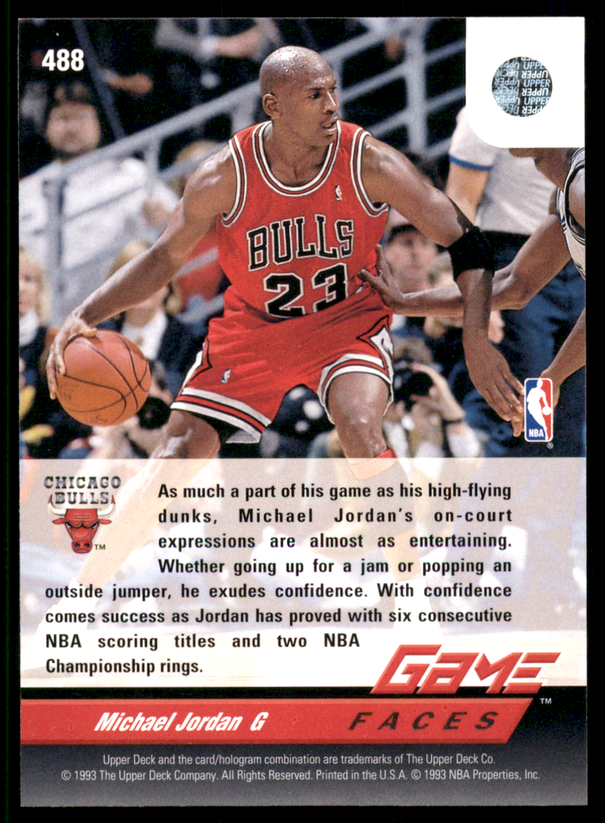 Michael Jordan 1992-93 Upper Deck Game Faces #488 Bulls NBA