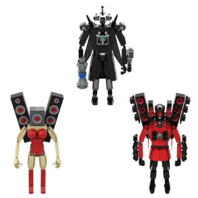 MOC Skibidi Toilet Man vs Monitor Building Block Titan Camerman DIY Bricks Toy