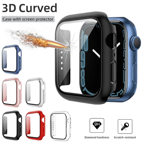 Case Cover Screen Protector For Apple Watch 9/8/7/6/5/4/SE 49/45/44mm/Ultra 2 - Picture 1 of 30