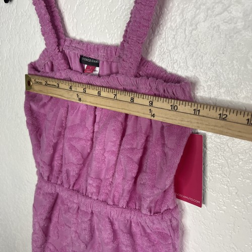 Vince Camuto Girls Palm Tree Teddy FabricPink Sleeveless One Piece Romper Size 7 - Picture 7 of 9