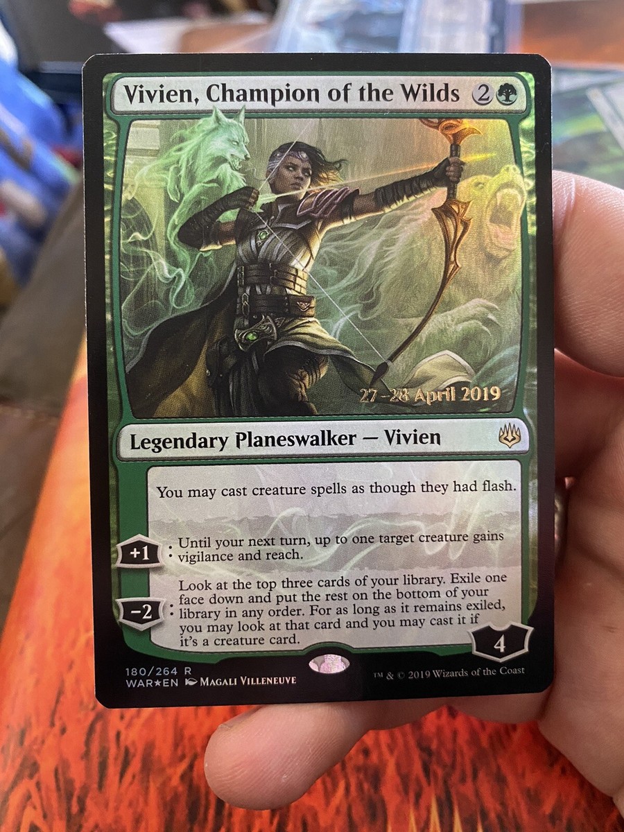 mtg vivien cards Vivien, Champion of the Wilds Prerelease Cards Foil