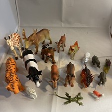 Miniature Animal Lot: Farm, Zoo, Dinosaurs - lot of 17