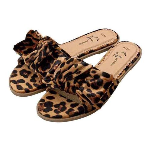 leopard mules with bow