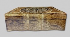 Handmade Tree of Life Wooden Chest Box 6x9" for Trinkets Jewelry Keepsakes