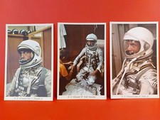 3 VINTAGE ASTRONAUT POSTCARDS - ALAN SHPHARD + JOHN GLEN + SCOTT CARPENTER