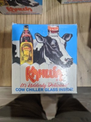 5 x Hiram Walker Kahlua Cow Chiller Plastic Glass VINTAGE UNIQUE NOVELTY 1993