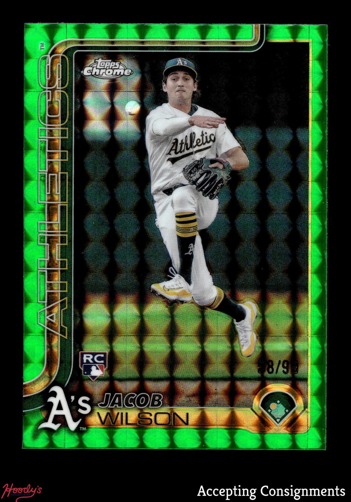 2025 Topps Chrome Green Geometric Refractors #96 Jacob Wilson RC ROOKIE 58/99