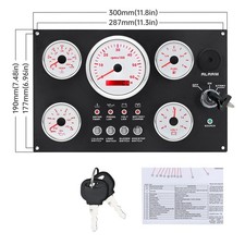 5 Gauges Set with Instrument Panel 6000RPM with Sensor For Car Marine Boat Yacht