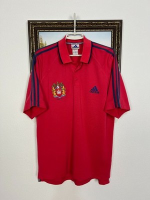 Vintage 90's Adidas Wigan Athletic Football Train Polo Shirt Soccer Jersey Sz M
