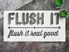 Stencil Bathroom Humor - Reusable Funny Decor Template, DIY Custom - Mylar St...