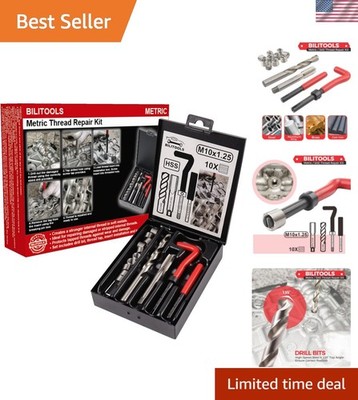 M10x1.25 Thread Repair Kit, HSS Drill Helicoil Repair Kit Metric