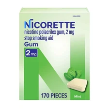 Nicorette 2mg Nicotine Gum to Quit Smoking - Mint Flavored Stop Smoking Aid,...