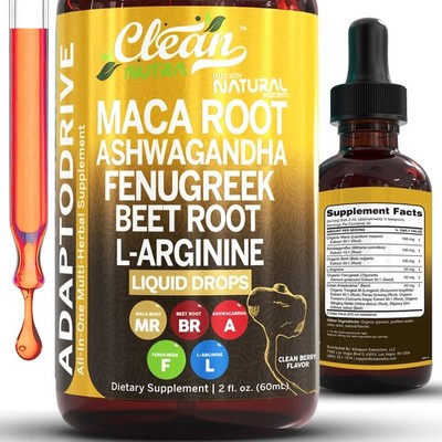 Clean Nutra Organic Maca Root Liquid Drops with 2 Fl Oz (Pack of 1), Amber 
