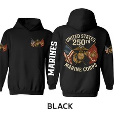 Usmc 250th Anniversary Hoodie, United States Marines Pullover