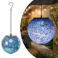 Solar Hanging Lantern Solar Outdoor Lanterns Mosaic Gazing Ball Outdoor Hangi...
