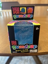 Nee Doh Gumdrop Super Solid Squish Blue Tactile Squeeze Toy, Age 3