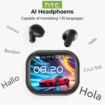 New BLACK HTC NE20 Bluetooth 6.0 Wireless Headphones Translation Earphones