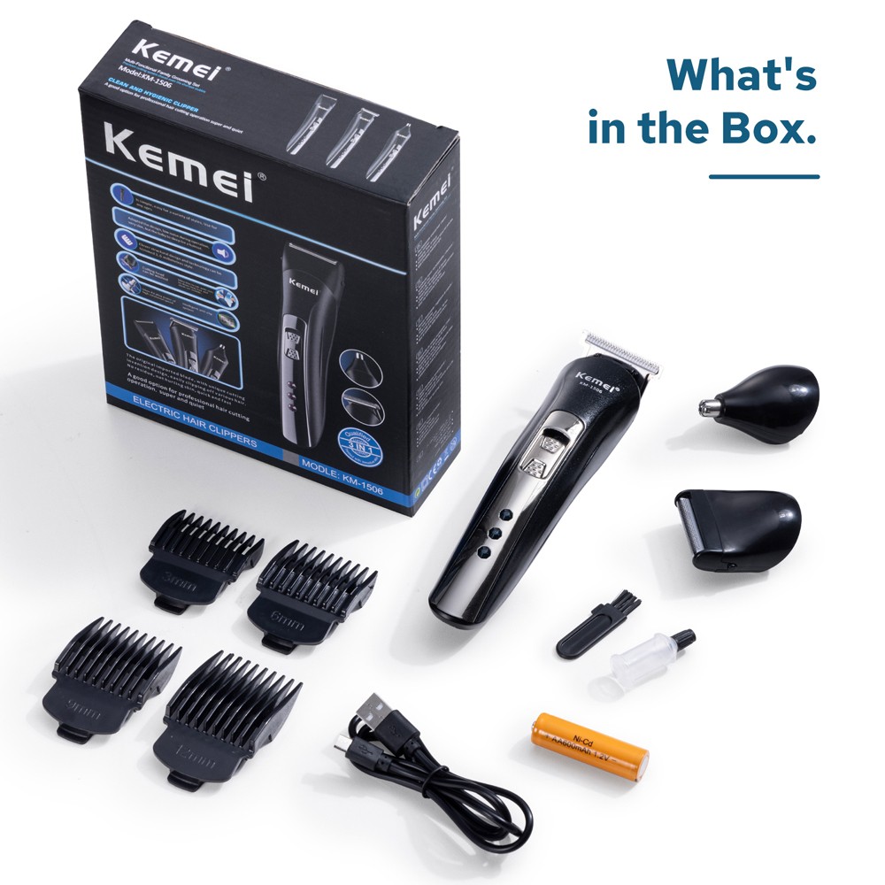 US Kemei KM-1506 3 in 1 Electric Hair Clippers Rechargeable Hair