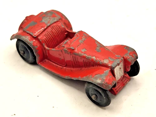 VINTAGE DINKY TOYS 35c MG Sports Car RED 1946-48 Meccano Diecast Model RARE #2