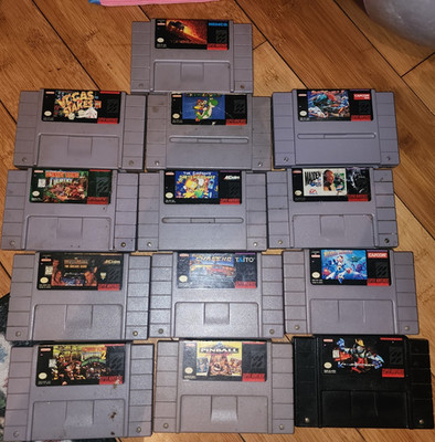 Nintendo SNES Super Nintendo & Sega Genesis Game Gear Lot w/ Games Cases AC