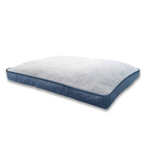 40 In. X 30 In. Piping Blue/Gray Sherpa Jacquard Gusset Pet Bed Free Shipping Ne