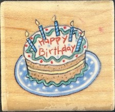 Inkadinkado Me My Big Ideas Happy Birthday Cake Rubber Stamp