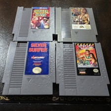 Lot of 4 NES Nintendo Games Shatter Hand Vice Project Doom Silver Surfer King Of