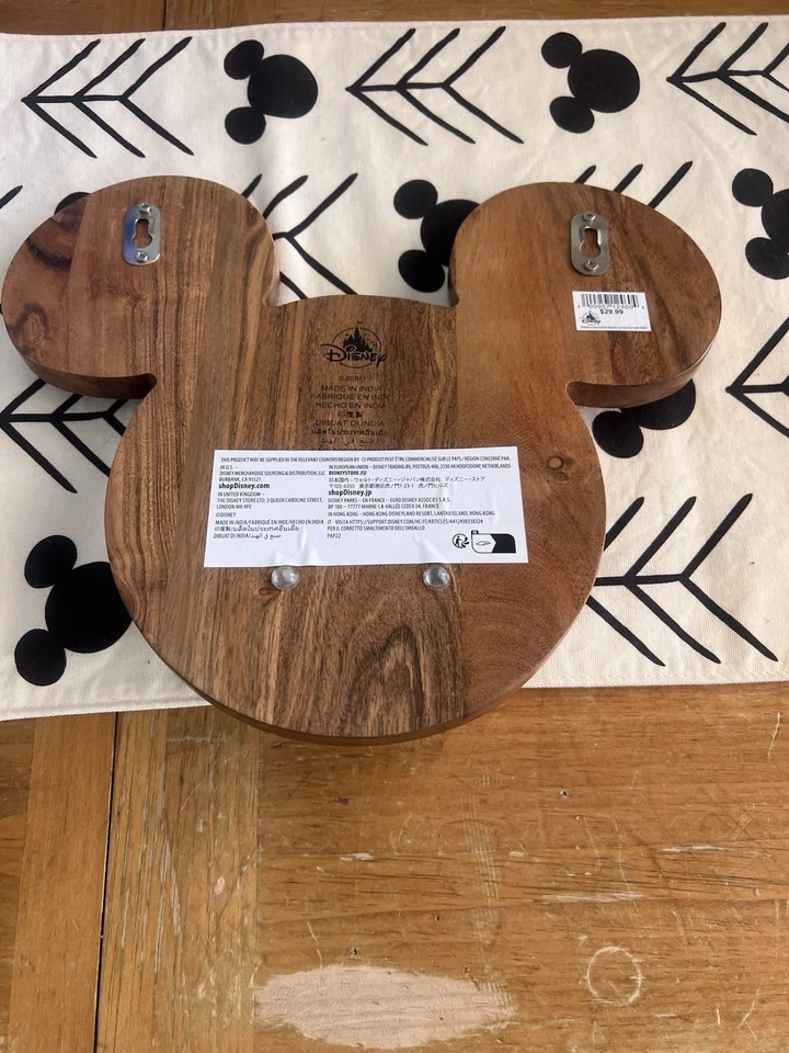 Disney Store - Ganchos de pared decorativos de madera con forma de icono de Mickey Mouse - Nuevos Foto 2 de 2