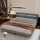 Polsterbett 90/120/140/160/180x200cm Doppelbett Bettgestell LED mit Lattenrost