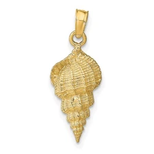 10K Yellow Gold Conch Shell Pendant 1.21gm L-24 mm, W-9 mm