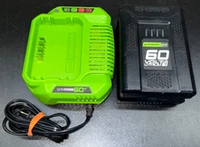 Greenworks Pro 60v Battery LB60A00 & Charger CAC801