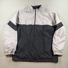 VTG Nike Full Zip Track Jacket Mens Large Gray Fleece Lined Insulated 90s Y2K