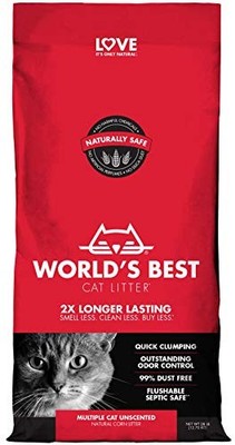 Weltbestes Katzenstreu 28 Pfund, mehrere Katzen unparfümiert, 12,7 kg (1er Pack)