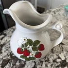 McCoy Vintage Ceramic Pottery Strawberry White Water Pitcher 7515 USA