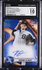 2024 Bowman's Best Reese Olson Best of '24 Autographs Blue Refractor CGC 10