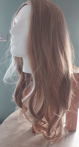 NEW EMMOR Synthetic LONG BLONDE 2 Tone BROWN Wig Wavy Fancy Dress Party CD TV - Picture 4 of 7