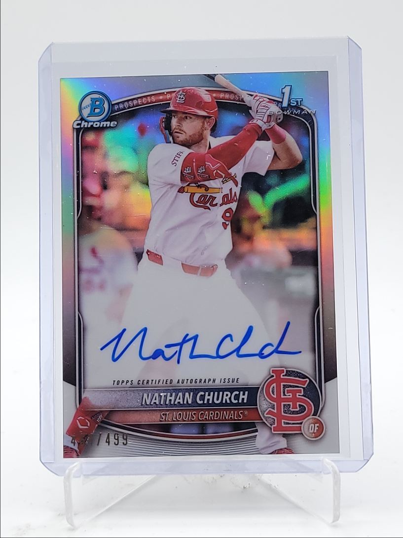 NATHAN CHURCH 2025 BOWMAN CHROME 1ST AUTOGRAPH REFRACTOR AUTO /499 Q4440